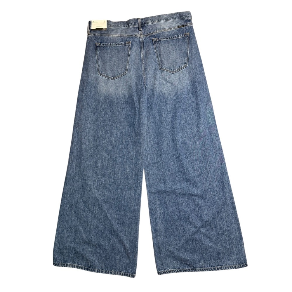 KanCan Jocy Mid Rise Super Wide Leg Jeans Medium Wash Blue Cotton Size 15/31 - Picture 3 of 8